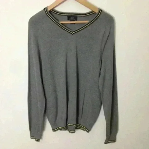 Brooks Brothers Men L Gray Cotton Pullover Sweater - Picture 2 of 5